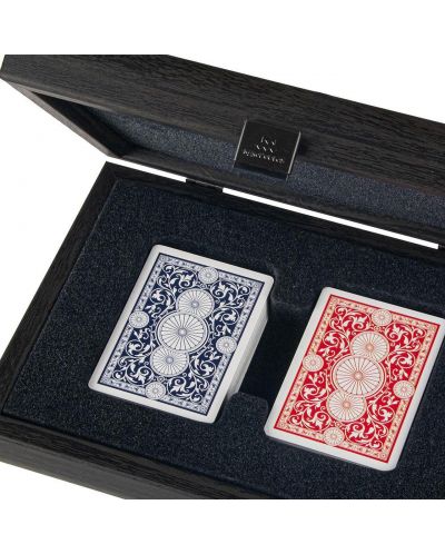 Carti de joc Manopoulos, cutie din lemn cu imprimeu piele de crocodil - 2