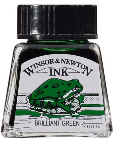 Cerneală de caligrafie Winsor & Newton - Verde strălucitor, 14 ml - 1