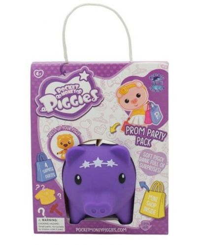 Pușculiță  Boti Pocket Money Piggies - Mov, cu accesorii - 1