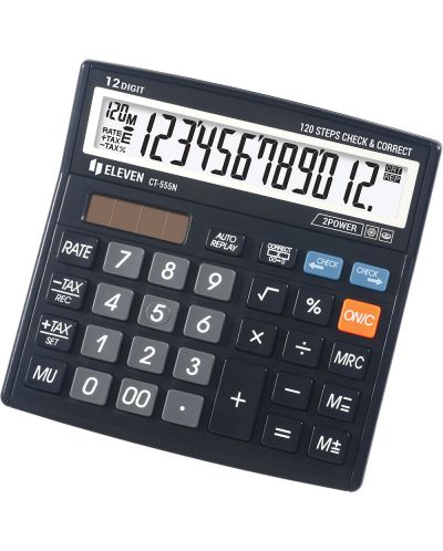 Calculator Eleven - CT-555N, de birou, 12 cifre, negru - 1