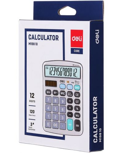 Calculator Deli Core - EM19810, 12 dgt, cu panou metalic - 3