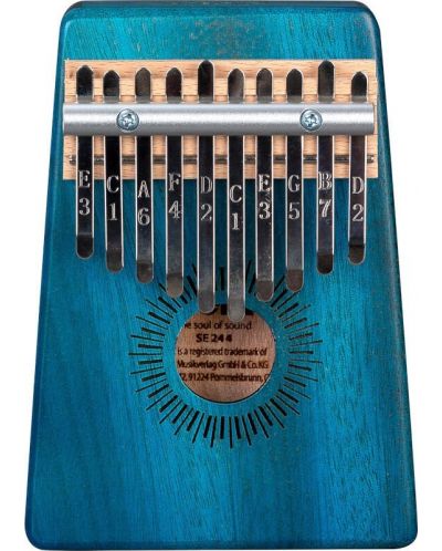 Kalimba, instrument muzical Sela - 10 Mahogany, albastru - 1