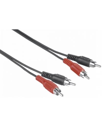 Cablu Hama - 2x RCA/2x RCA, 2,5 m, roșu/negru - 1