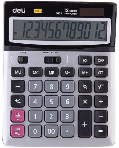 Calculator Deli Core - E1654, 12 dgt, panou metalic - 1