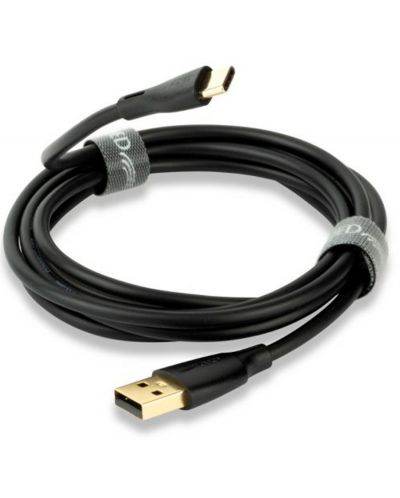 Cablu QED - Connect QE8184, USB-C/USB-A, 0.75m, negru - 1