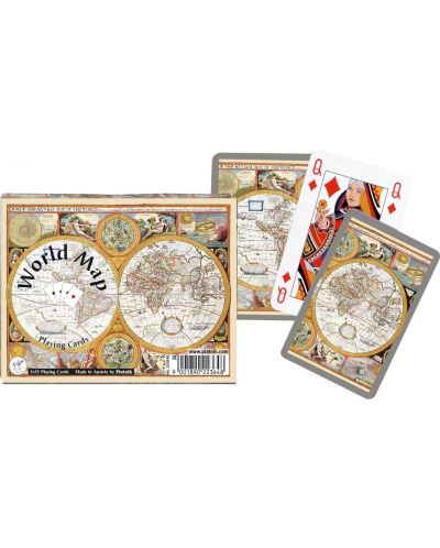 Cărți de joc Piatnik - Harta lumii, 2x pachete - 1