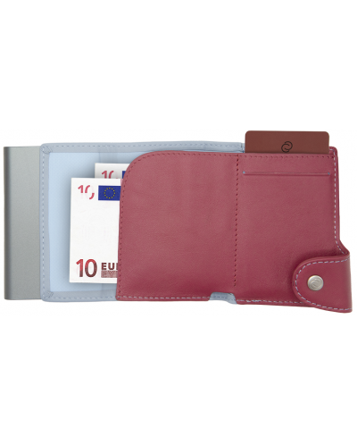 Husa pentru carduri C-Secure - Portofel cu buzunar pentru monede, XL, roz și galben - 2