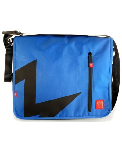 Geantă cu compartiment pentru laptop Kaiser - Messenger T1, albastră - 1