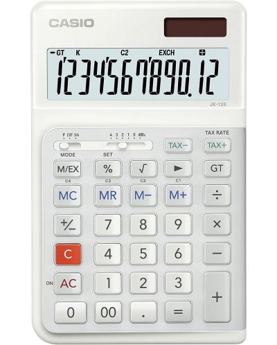Calculator Casio - JE-12 E, desktop, 12 cifre, alb - 1