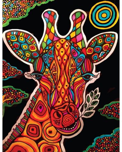 Tablou de colorat ColorVelvet - Girafă, 47 x 35 cm - 1