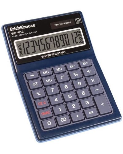 Calculator de birou Erich Krause - WC-612, impermeabil, Afisaj cu 12 cifre - 1