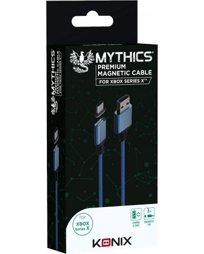 Konix - Mythics Premium Magnetic Cable 3 m, albastru (Xbox Series X/S) - 1