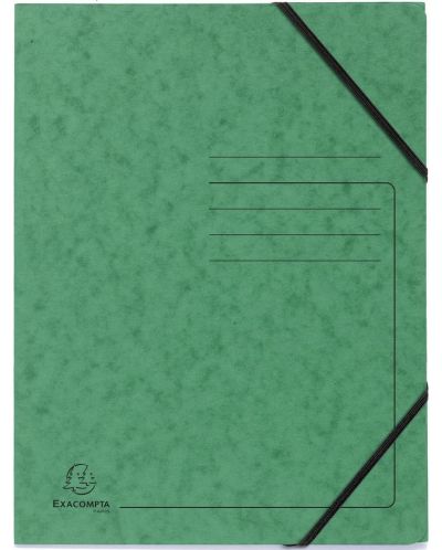 Mapa din carton Exacompta - cu elastic, verde - 1