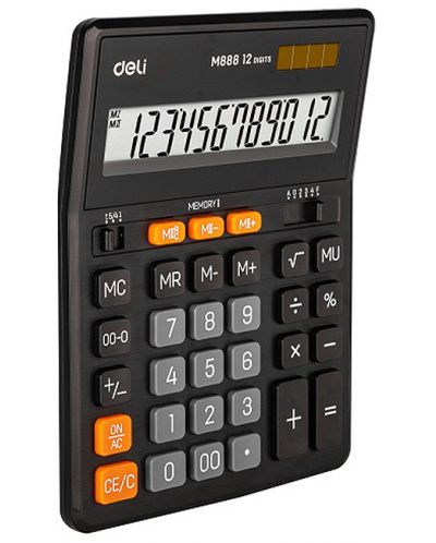 Calculator Deli Core - EM888, 12 dgt, negru - 2