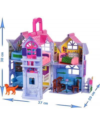 Casă de păpuși MalPlay - My Sweet Home cu 6 camere, mobilier și figurine - 8