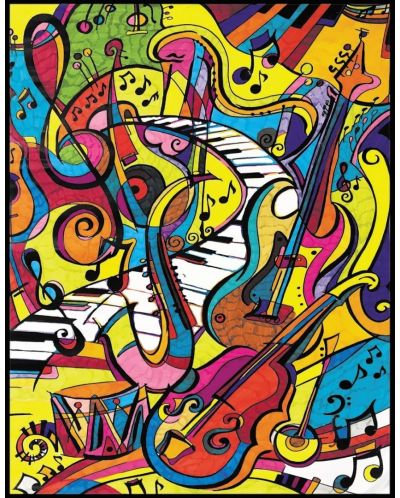 Tablou de colorat ColorVelvet - Muzică, 47 x 35 cm - 1