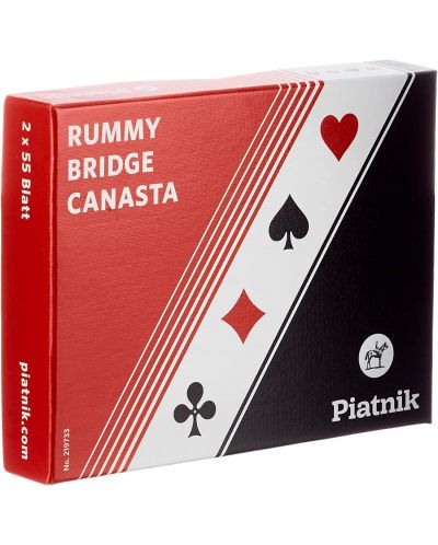 Carti pentru joc Piatnik - Rummy Bridge Canasta - 2 pachete - 1