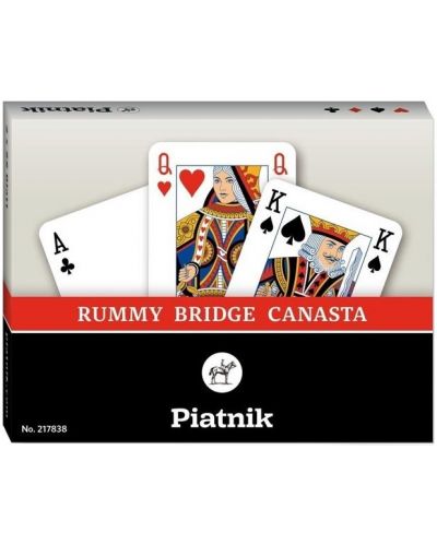 Carti pentru joc Piatnik - 2 pachete, Remi, Bridge, Canasta - 1