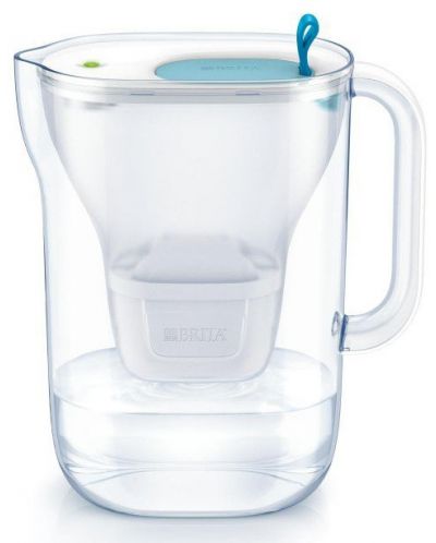 Cană de filtrare apă BRITA - Style Cool LED, 2,4 l, albastră - 2