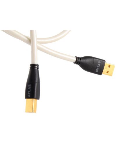 Cablu Atlas - USB-A/USB-B, 1m, alb/negru - 1