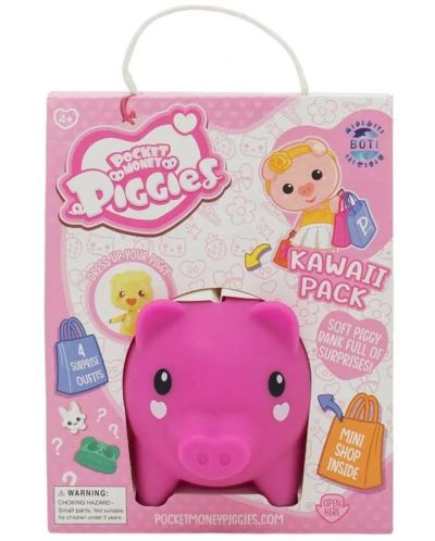 Pușculiță  Boti Pocket Money Piggies - Roz, cu accesorii - 1