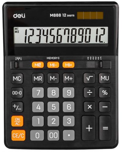 Calculator Deli Core - EM888, 12 dgt, negru - 1