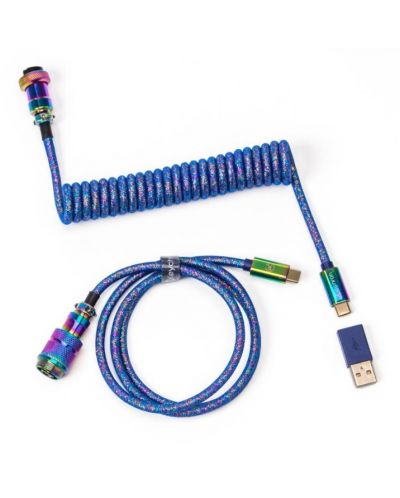 Cablu pentru tastatură Keychron - Blue Colorful Premium , USB-C/USB-C, albastru - 1