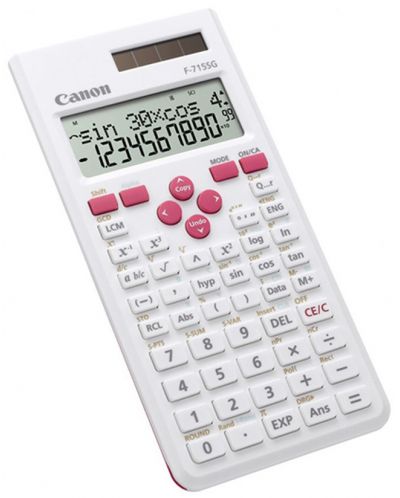 Calculator Canon - F-715SG, 12 cifre, alb cu butoane roz - 1