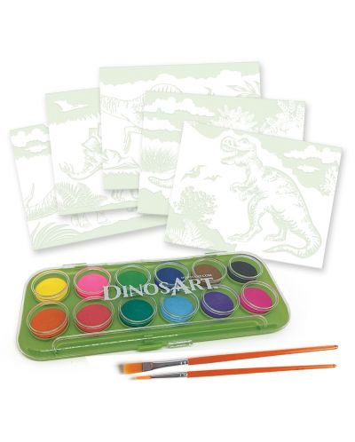 Imagini de colorat DinosAur - Dinozauri, cu acuarele - 2