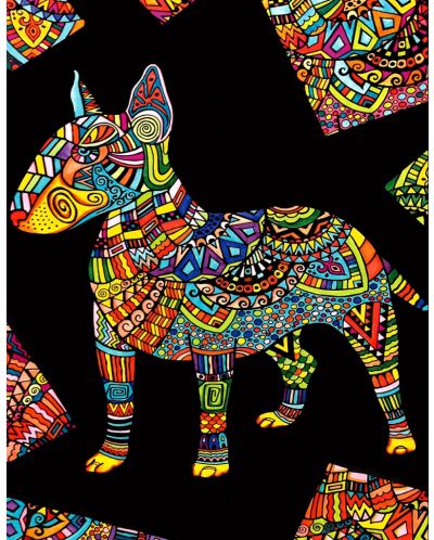 Tablou de colorat ColorVelvet - Bull Terrier, 29,7 x 21 cm - 1