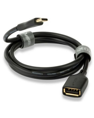 Cablu QED - Connect QE8191, USB-A/USB-C, 0.15m, negru - 1