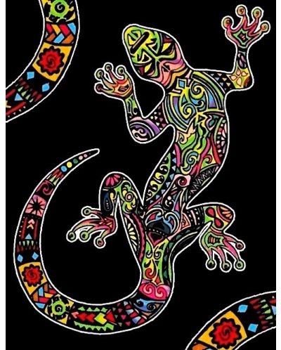 Tablou de colorat ColorVelvet - Salamandră, 47 x 35 cm - 1