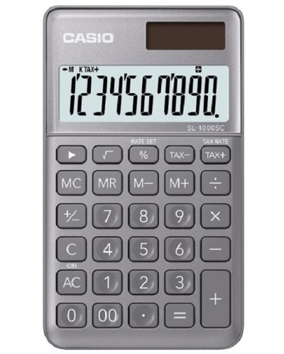 Calculator Casio SL-1000SC - de buzunar, 10 dgt, gri metalic - 1