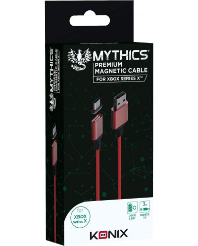 Konix - Mythics Premium Magnetic Cable 3 m, roșu (Xbox Series X/S) - 1
