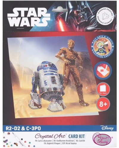 Card de tapițerie cu diamante Craft Buddy - R2-D2 C-3PO - 1