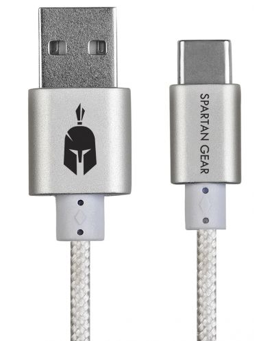 Cablu Spartan Gear – Type C USB 2.0, 2m, alb - 1