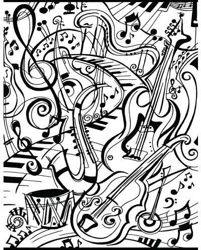 Tablou de colorat ColorVelvet - Muzică, 47 x 35 cm - 2