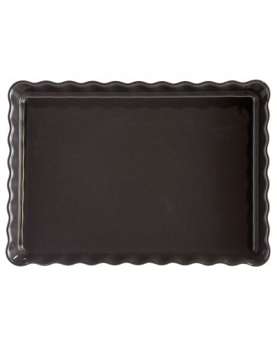 Recipient ceramic pentru tarte Emile Henry - 1,9 L, 33,5 x 24 x 5 cm, negru - 2