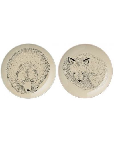 Farfurii din ceramica Bloomingville Sleeping Fox Adelynn - 2 buc. - 1
