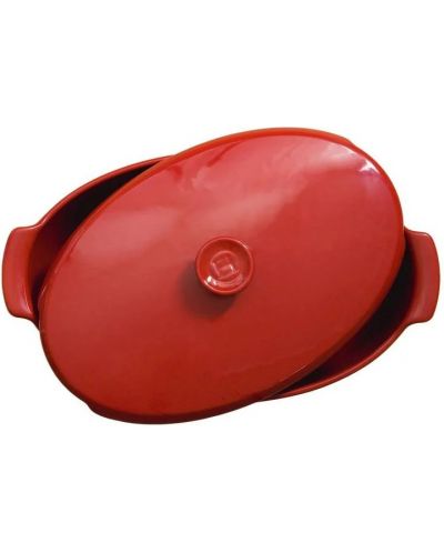 Tavă ovală din ceramică Emile Henry - EH 8456-34, 5,8 L, 41,5 x 24,5 x 17 cm, roșu - 3