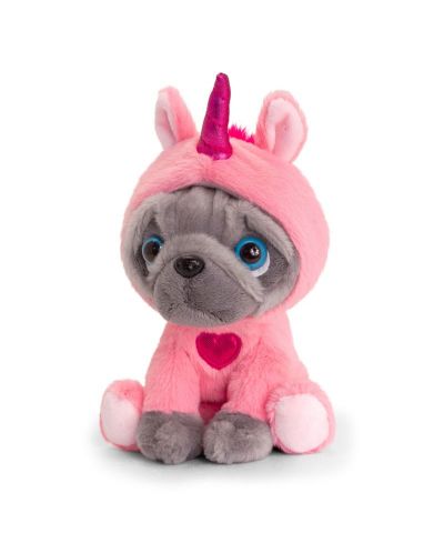 Juc rie de plu Keel Toys Pug in costum de unicorn 20 cm