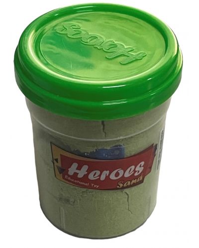 Nisip kinetic Heroes - Cu capac cu forma, verde, 200 g - 1