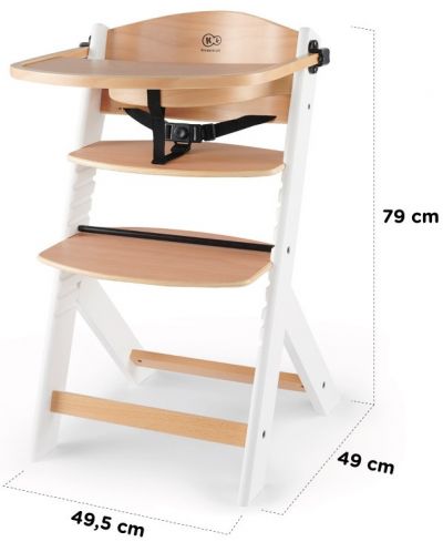 Scaun de masa pentru copii KinderKraft - ENOCK de lemn/picioare albe - 11