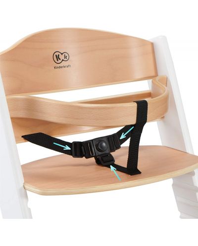 Scaun de masa pentru copii KinderKraft - ENOCK de lemn/picioare albe - 5
