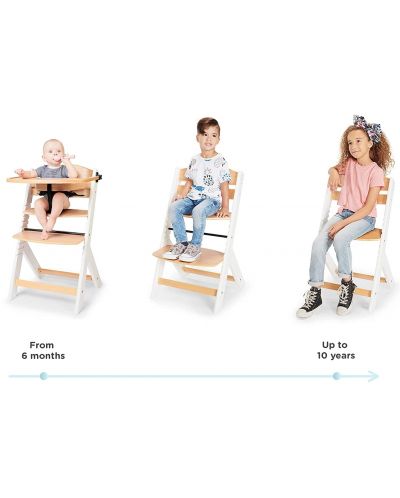 Scaun de masa pentru copii KinderKraft - ENOCK de lemn/picioare albe - 8
