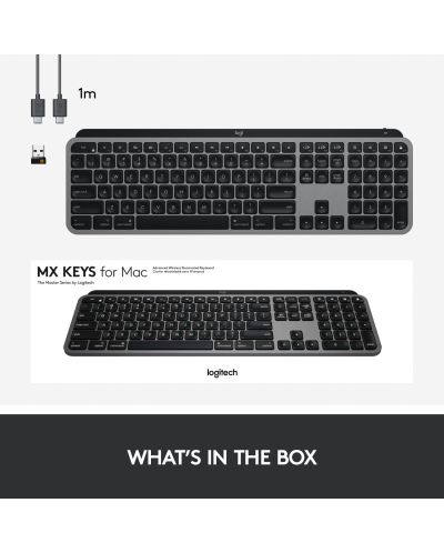 Tastatura wireless Logitech - MX Keys For Mac , Space Grey - 13