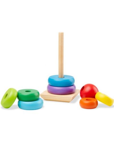 Jucărie clasică de stivuire Melissa & Doug - Curcubeu - 3