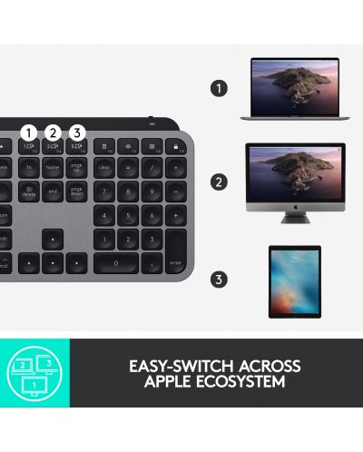 Tastatura wireless Logitech - MX Keys For Mac , Space Grey - 11