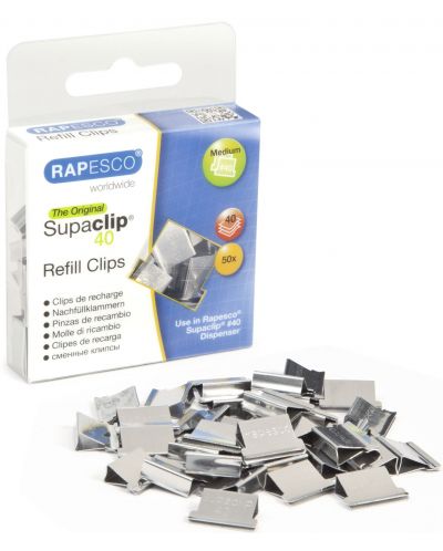 Clipsa metalic Rapesco - Supaclip, pentru 40 file, 50 buc. - 1