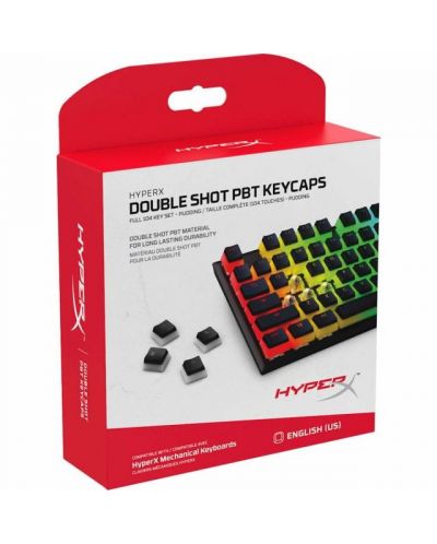 Taste pentru tastatura mecanica HyperX - Double Shot, 104buc., negre - 1